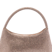 Pochette mezzaluna in microglitter rosa
