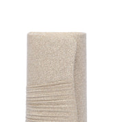 Pochette in gagliardo champagne con arricciatura