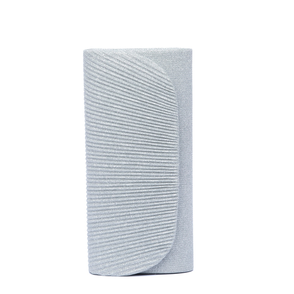 Pochette in gagliardo argento plissettata