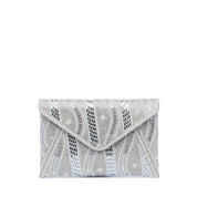 Pochette a busta argento con applicazioni