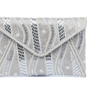 Pochette a busta argento con applicazioni