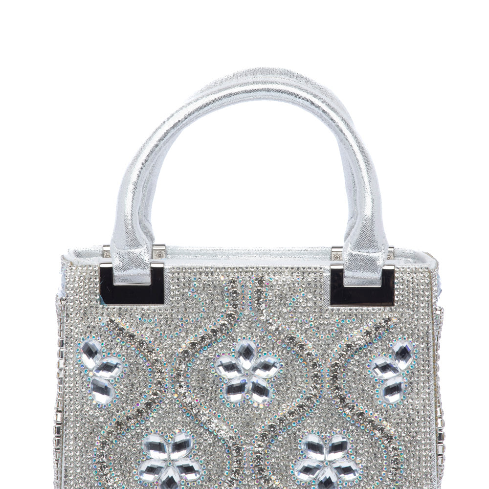 Borsa gioiello con cristalli argento