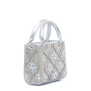 Borsa gioiello con cristalli argento