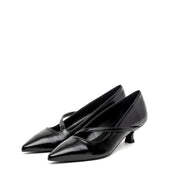 Décolleté Kitten in ciack nero con cinturini