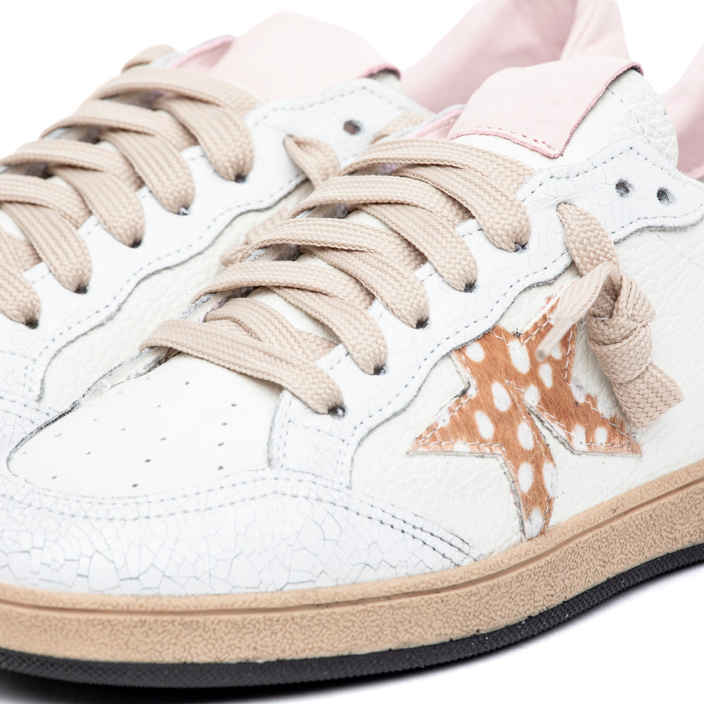 Sneakers in pelle bottolata e cavallino stampa bambi.