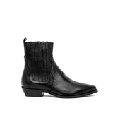 Stivaletto texano nero con elastici.