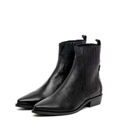 Stivaletto texano nero con elastici.