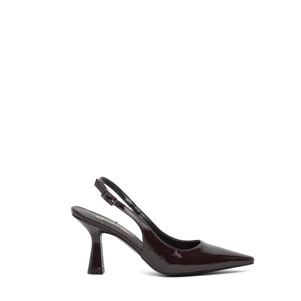 Slingback in naplak testa di moro