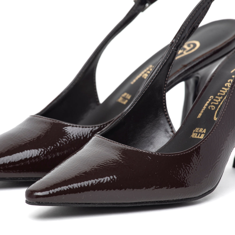 Slingback in naplak testa di moro