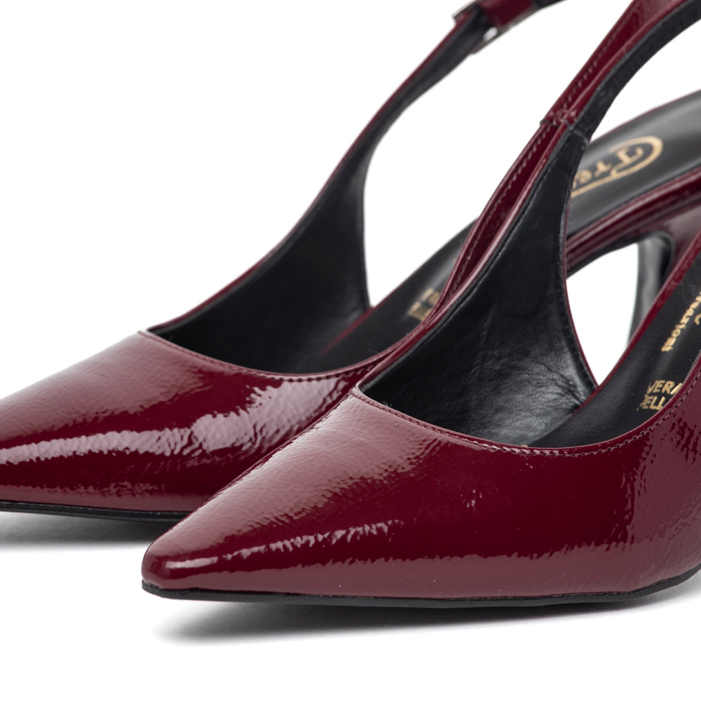 Slingback in naplak rosso bordeaux