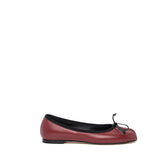 Ballerina tabi in pelle rossa con fiocchetto