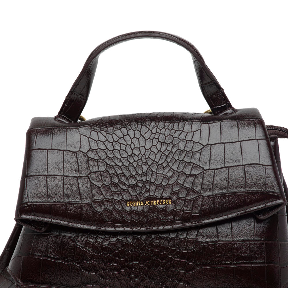 Shopper a mano in stampa cocco cioccolato.