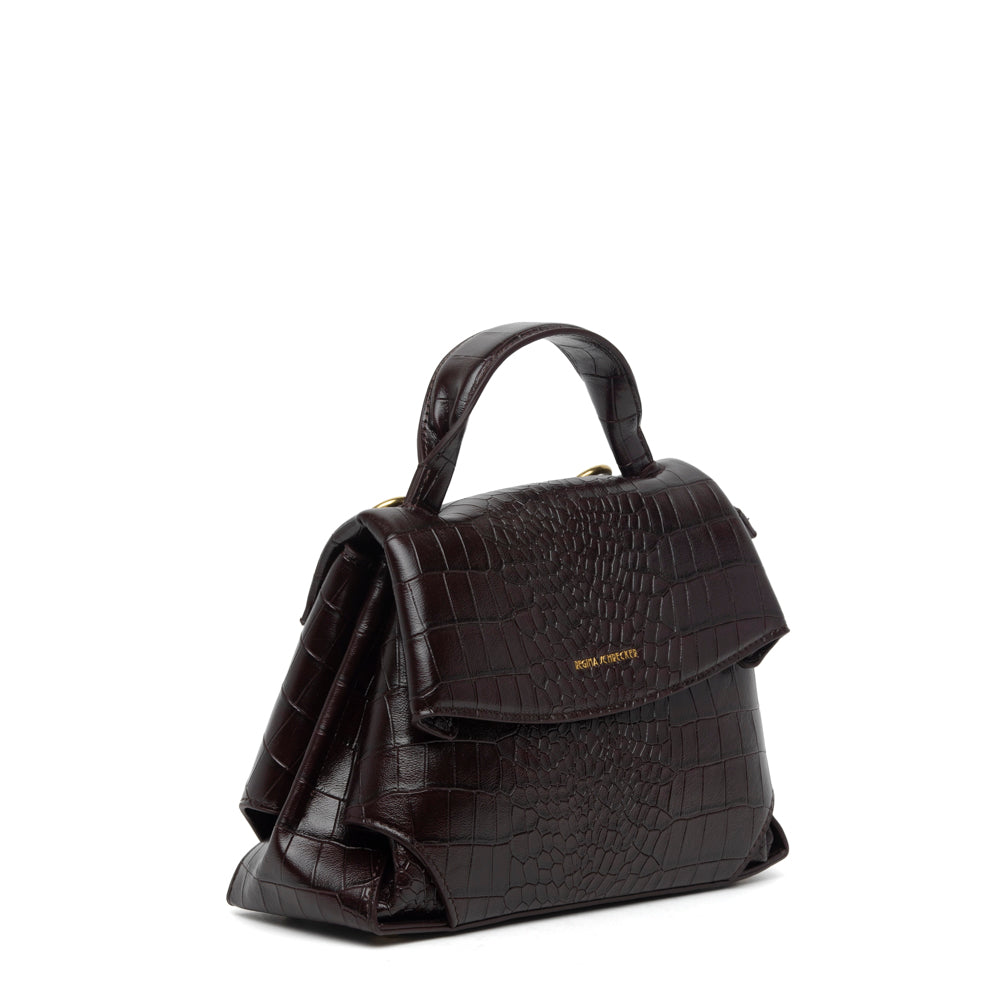Shopper a mano in stampa cocco cioccolato.
