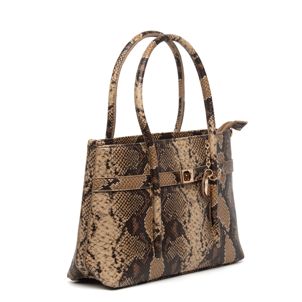 Shopper a mano in stampa rettile roccia.