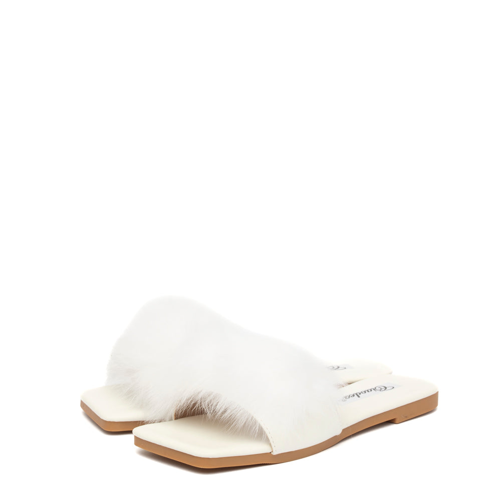 Mule Sposa in eco piuma.
