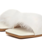 Mule Sposa in eco piuma.