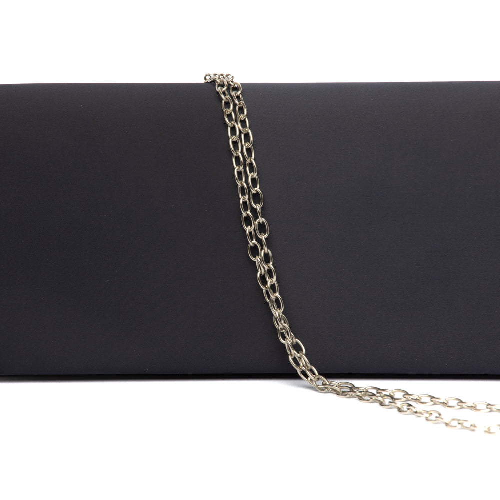 Pochette elegante in raso blu