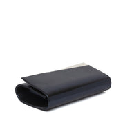 Pochette elegante in raso spalmato blu