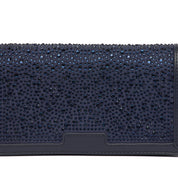 Pochette elegante con cristalli blu