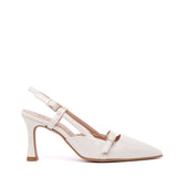 Slingback in naplak burro con cinturino.