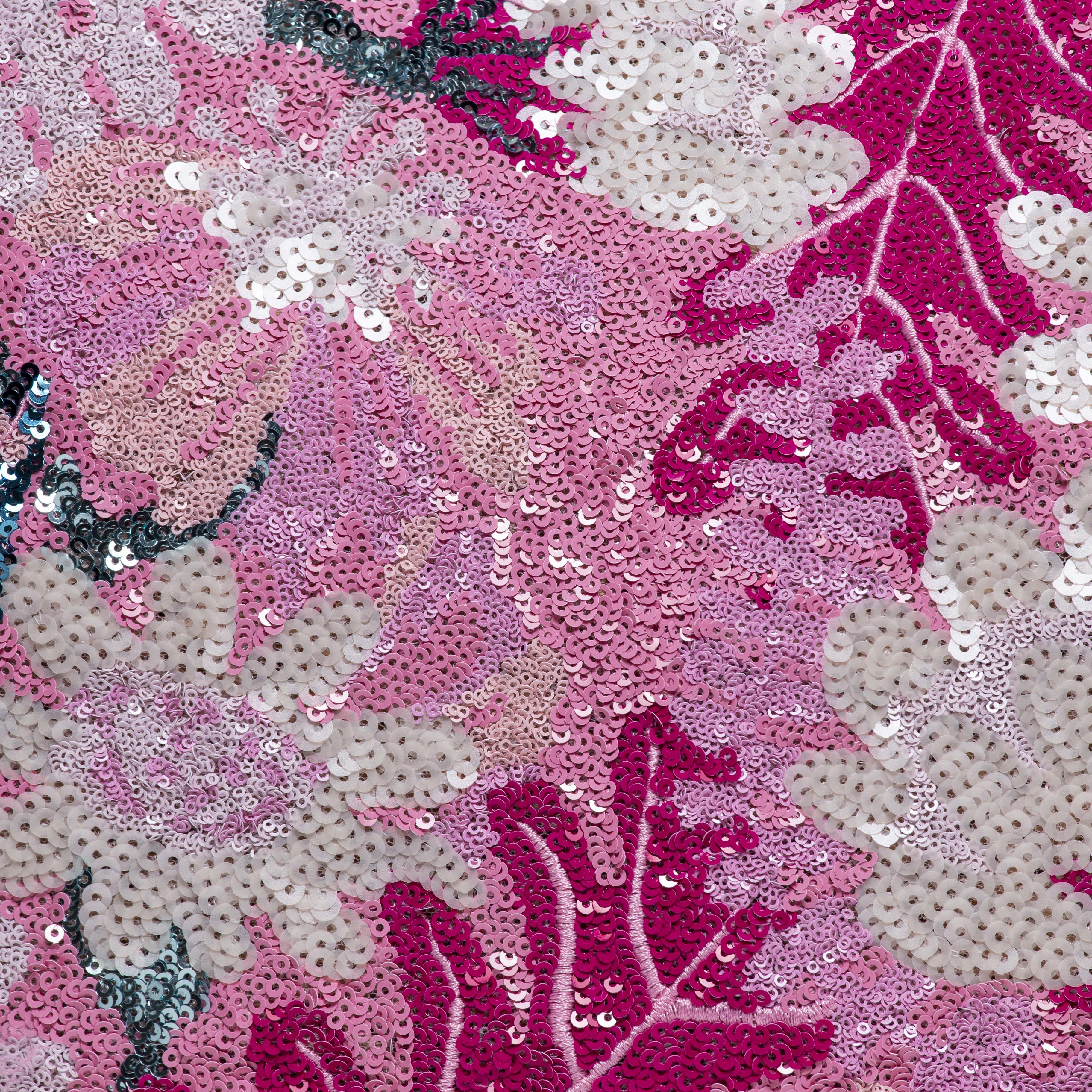 Borsa Capri in paglia e paillettes rosa.