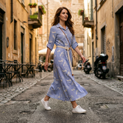Abito in cotone con fantasia vichy.