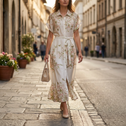 Abito camicia in fantasia floreale.