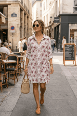Abito camicia con stampa floreale