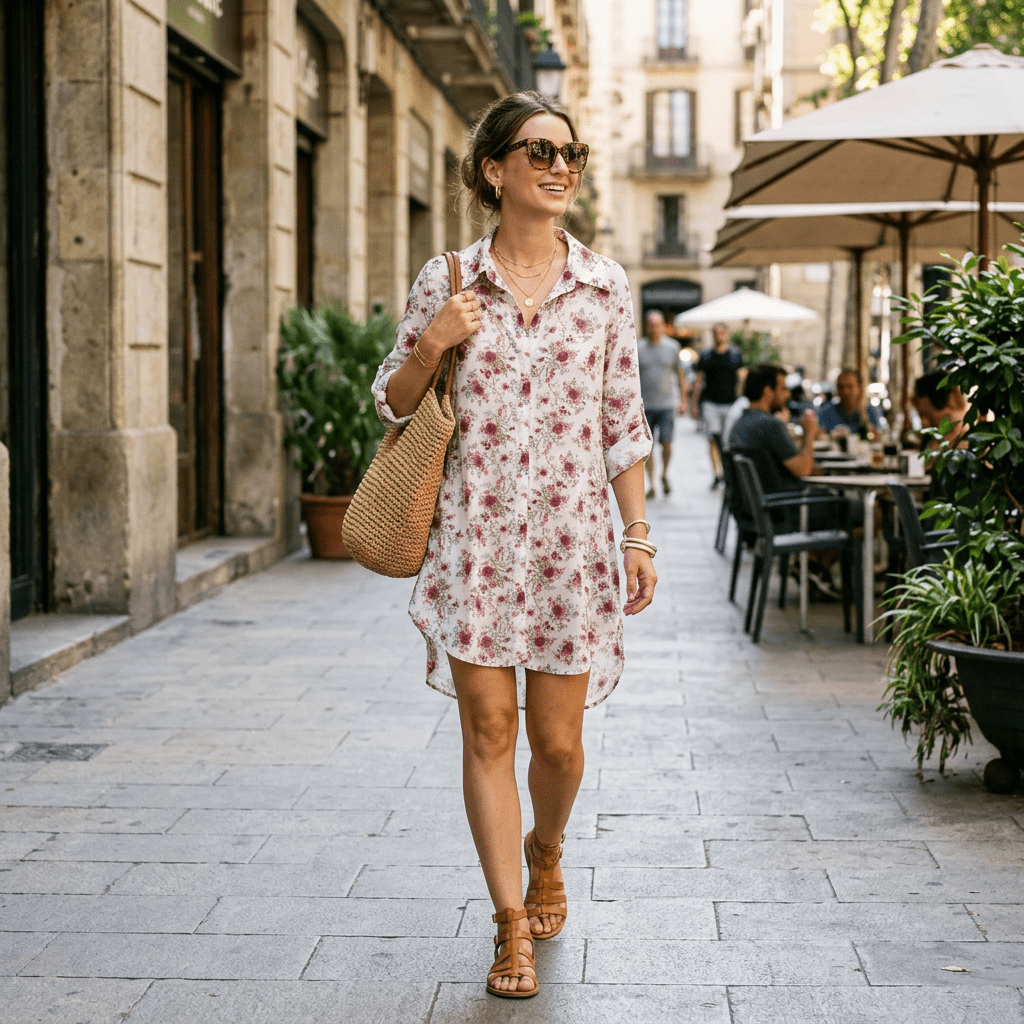 Abito camicia con stampa floreale - TreemmeCreazioni