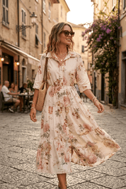 Abito camicia in fantasia in cotone. - TreemmeCreazioni