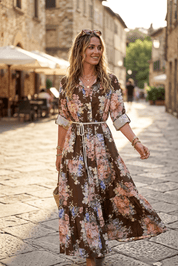 Abito camicia in fantasia in cotone. - TreemmeCreazioni