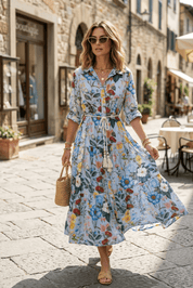 Abito camicia in fantasia in cotone. - TreemmeCreazioni