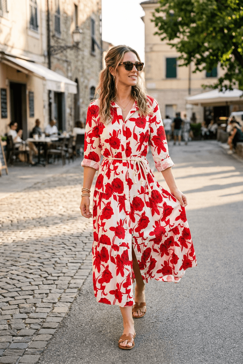 Abito camicia in fantasia in cotone. - TreemmeCreazioni