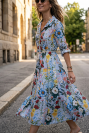 Abito camicia in fantasia in cotone. - TreemmeCreazioni