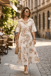 Abito camicia in fantasia in cotone. - TreemmeCreazioni
