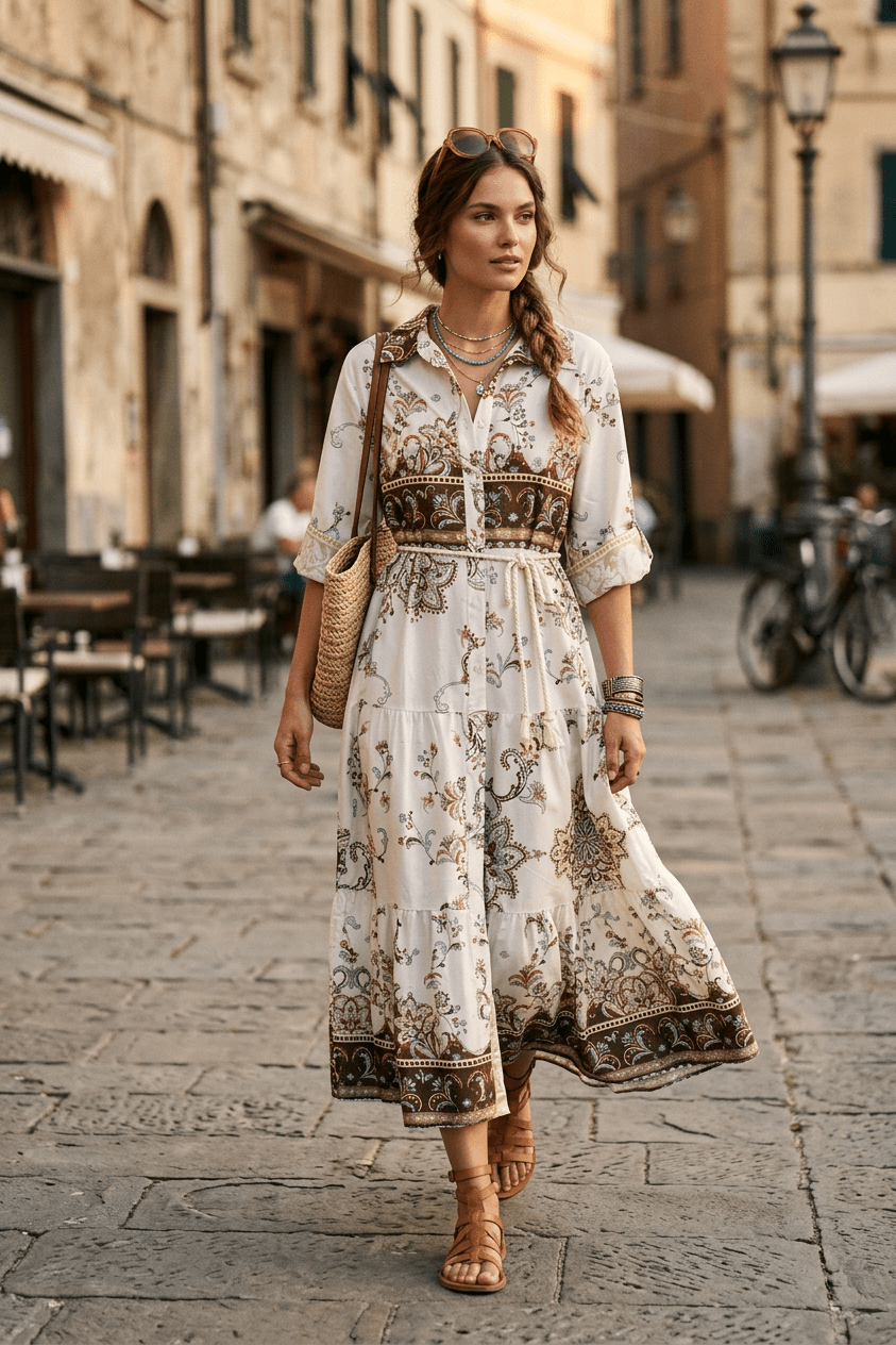 Abito camicia in fantasia. - TreemmeCreazioni