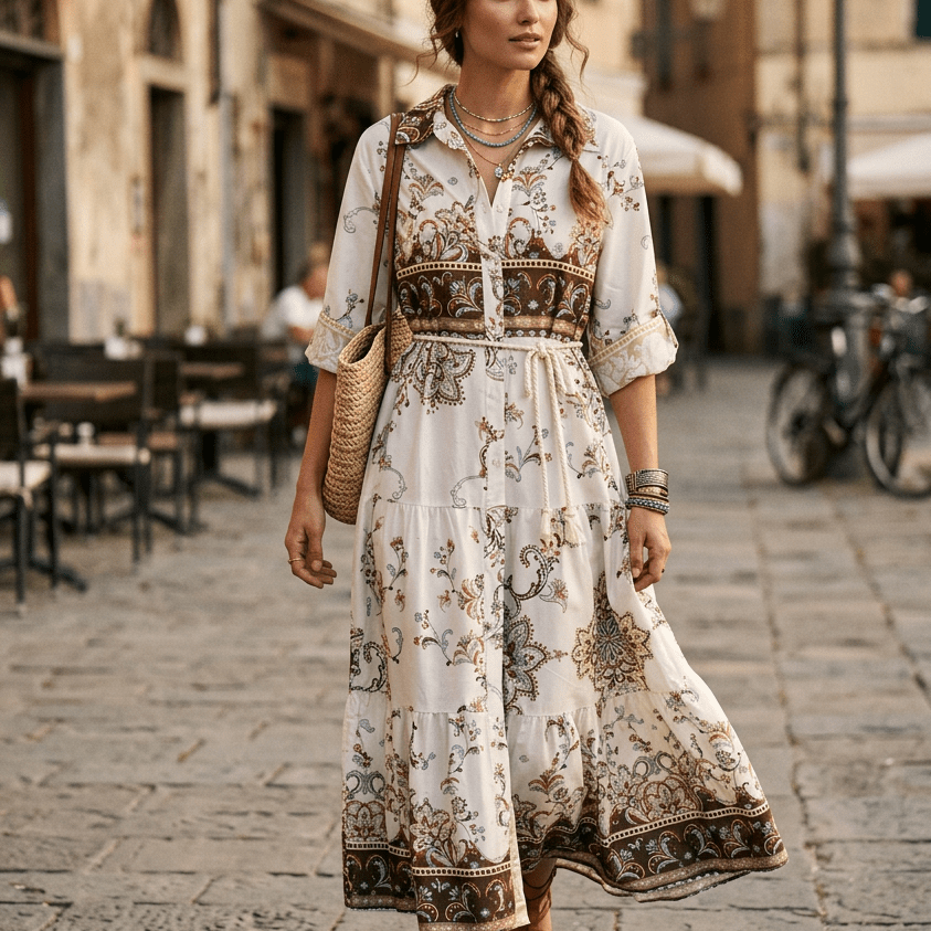 Abito camicia in fantasia. - TreemmeCreazioni