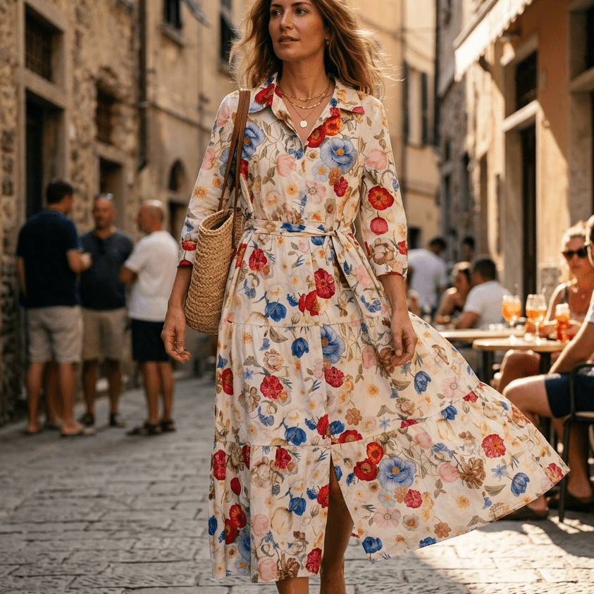 Abito camicia in fantasia. - TreemmeCreazioni