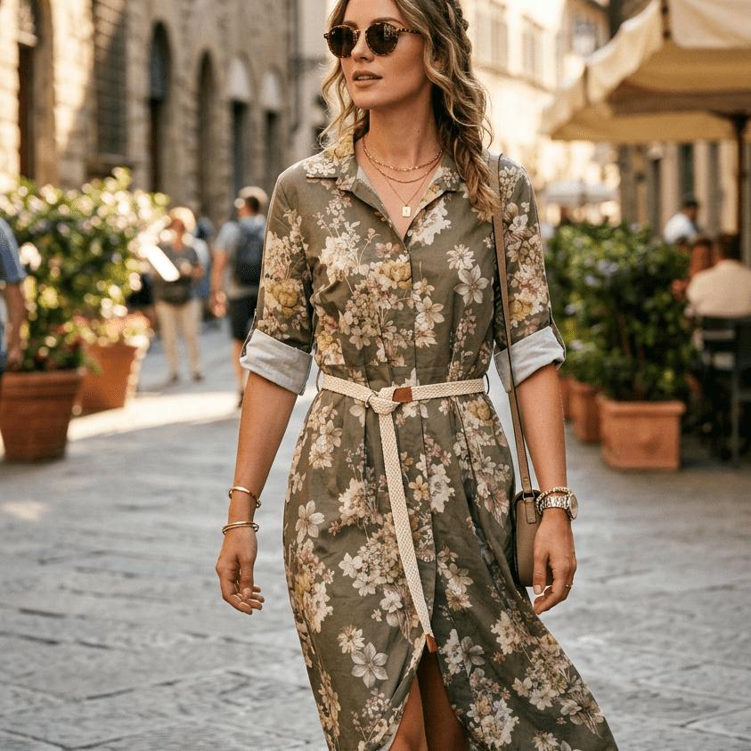 Abito camicia in fantasia. - TreemmeCreazioni
