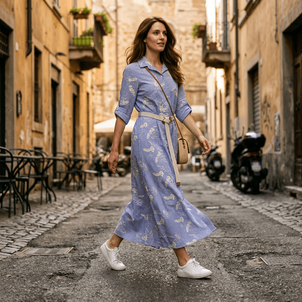 Abito in cotone con fantasia vichy. - TreemmeCreazioni