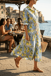 Abito in cotone fantasia limoni. - TreemmeCreazioni