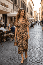 Abito in tessuto elasticizzato con stampa animalier - TreemmeCreazioni