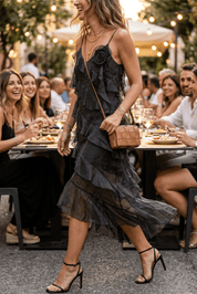 Abito midi in tulle nero. - TreemmeCreazioni