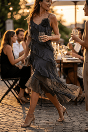 Abito midi in tulle nero. - TreemmeCreazioni