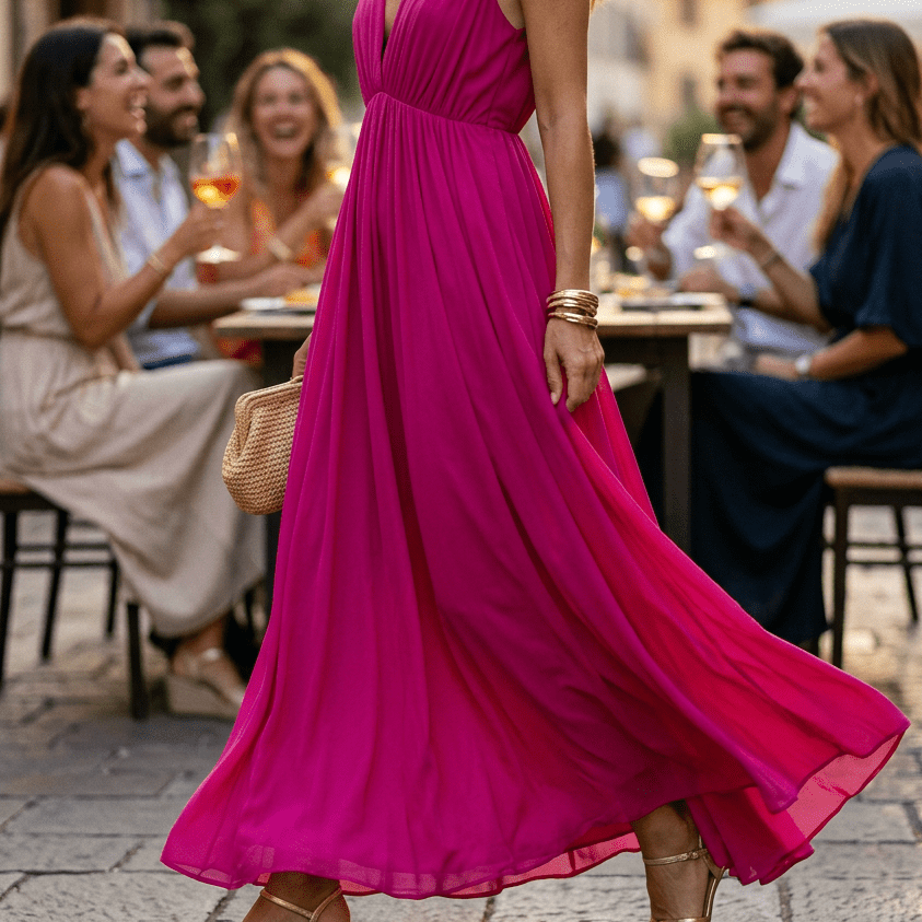 Abito stile impero color fuxia. - TreemmeCreazioni
