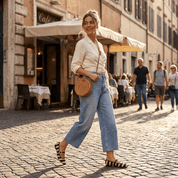 Ballerina in paglia bicolore. - TreemmeCreazioni
