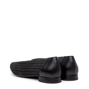 Ballerina in pelle e tessuto elasticizzato nero - TreemmeCreazioni
