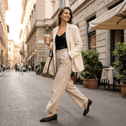 Ballerina in pelle e tessuto elasticizzato nero - TreemmeCreazioni