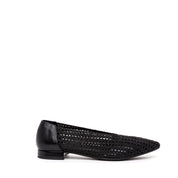 Ballerina in pelle e tessuto elasticizzato nero - TreemmeCreazioni