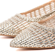 Ballerina in pelle e tessuto elasticizzato platino - TreemmeCreazioni